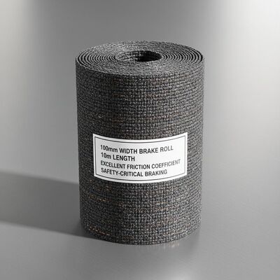 Rouleau de frein de 100 mm de largeur, 10 m de longueur, offrant un excellent coefficient de friction, essentiel pour les systèmes de freinage critiques pour la sécurité